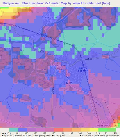 Budyne nad Ohri,Czech Republic Elevation Map