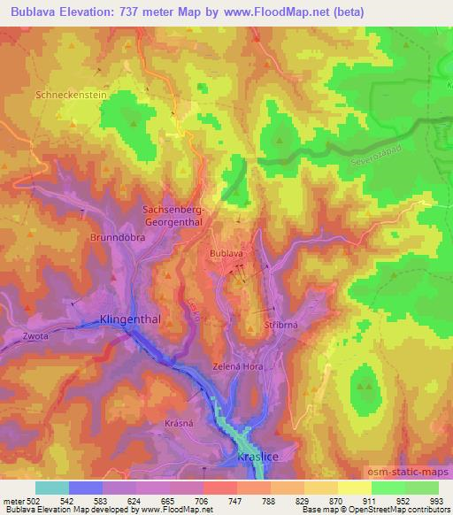 Bublava,Czech Republic Elevation Map