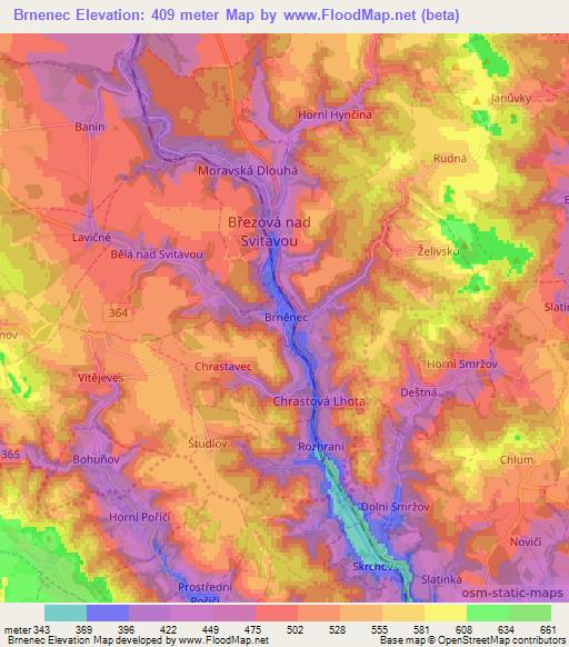 Brnenec,Czech Republic Elevation Map