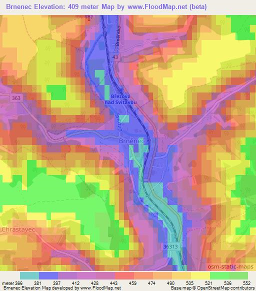 Brnenec,Czech Republic Elevation Map