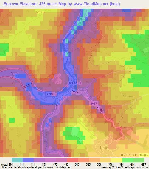 Brezova,Czech Republic Elevation Map