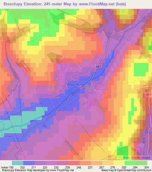 Brezolupy,Czech Republic Elevation Map