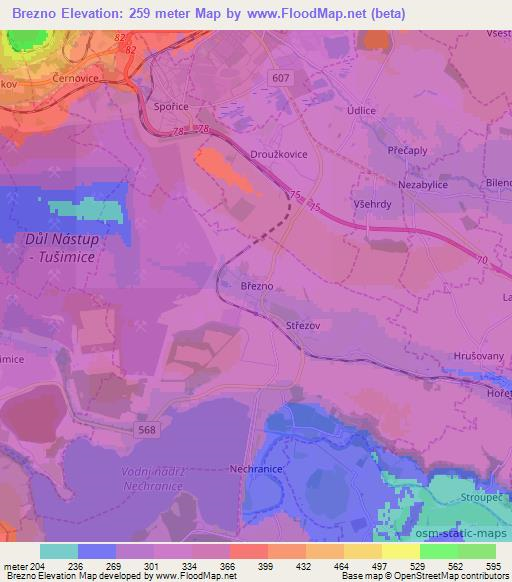 Brezno,Czech Republic Elevation Map