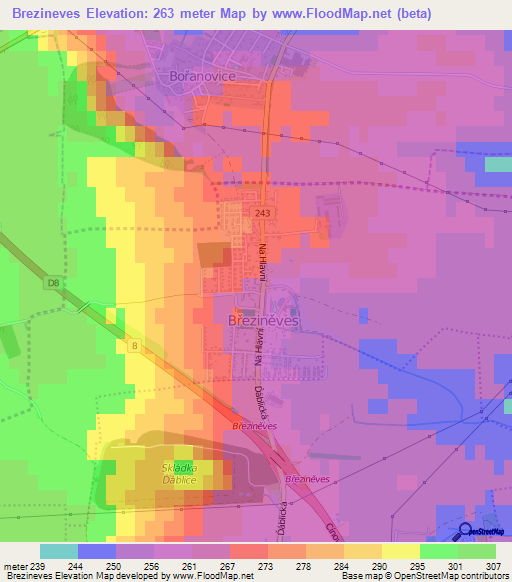 Brezineves,Czech Republic Elevation Map