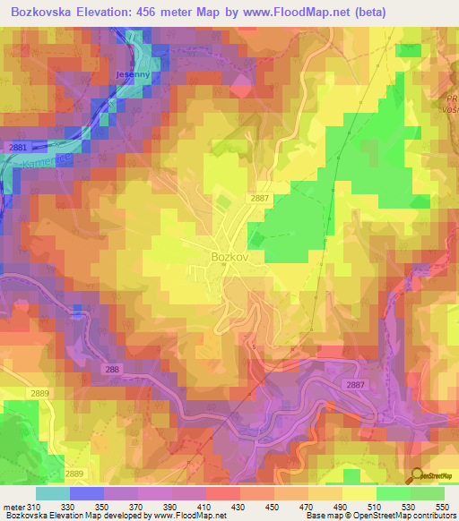 Bozkovska,Czech Republic Elevation Map