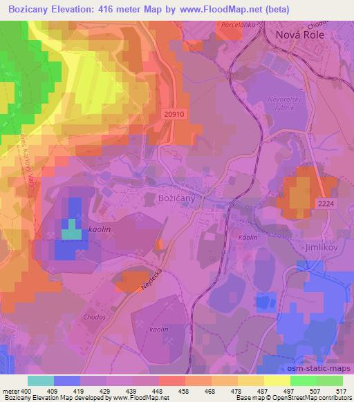 Bozicany,Czech Republic Elevation Map