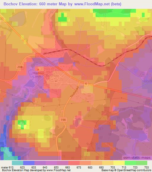 Bochov,Czech Republic Elevation Map