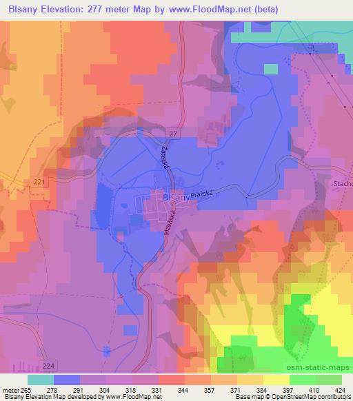 Blsany,Czech Republic Elevation Map
