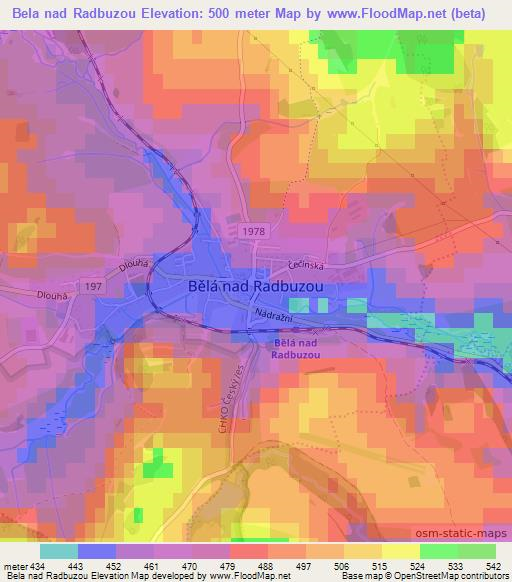 Bela nad Radbuzou,Czech Republic Elevation Map