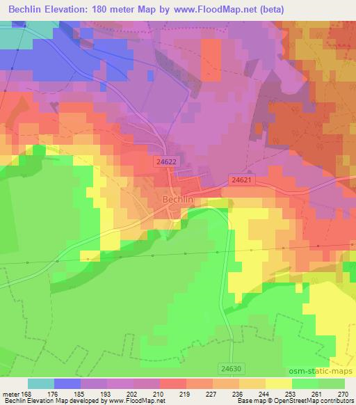 Bechlin,Czech Republic Elevation Map