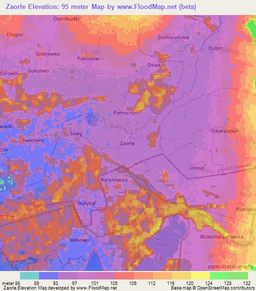 Zaorle,Poland Elevation Map