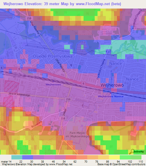 Wejherowo,Poland Elevation Map