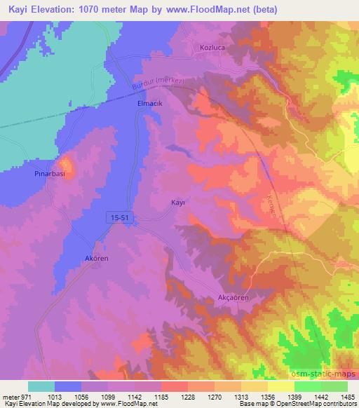 Kayi,Turkey Elevation Map