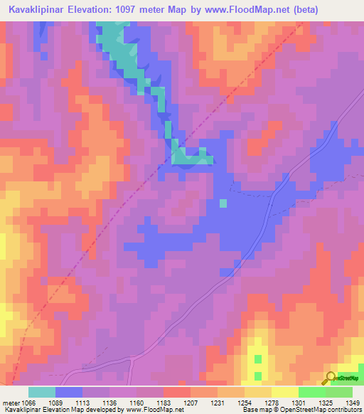Kavaklipinar,Turkey Elevation Map