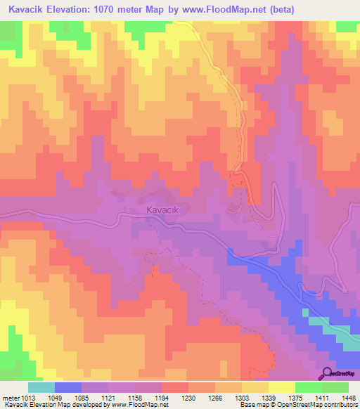 Kavacik,Turkey Elevation Map