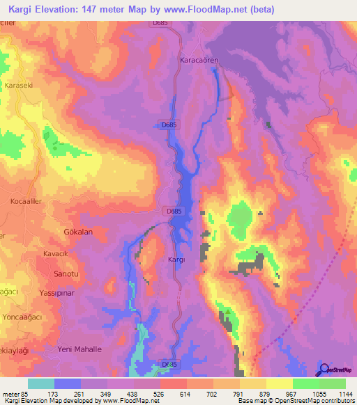 Kargi,Turkey Elevation Map