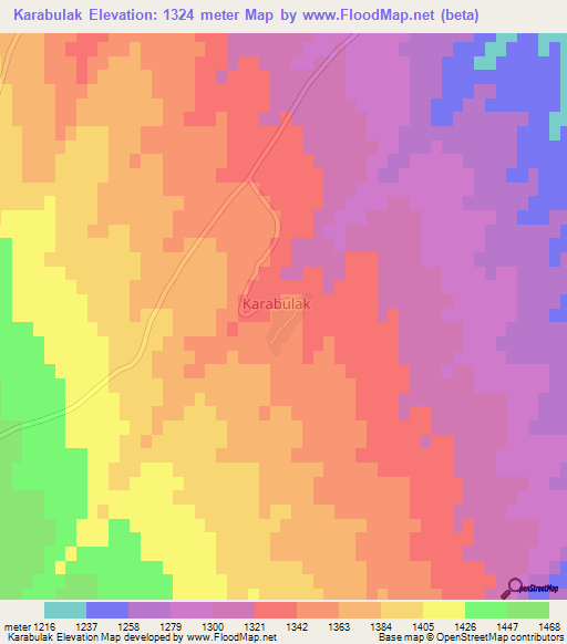 Karabulak,Turkey Elevation Map