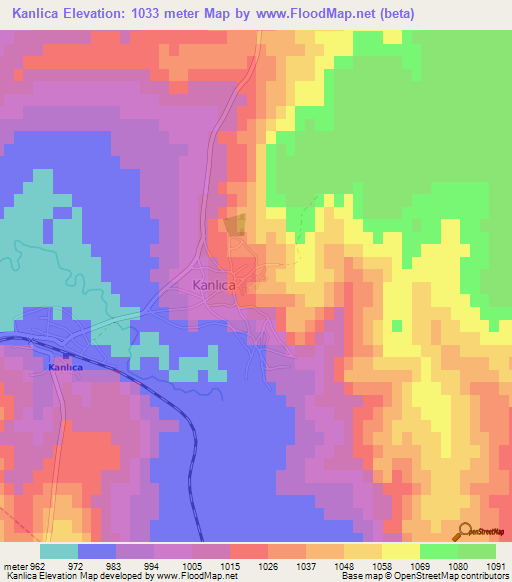 Kanlica,Turkey Elevation Map