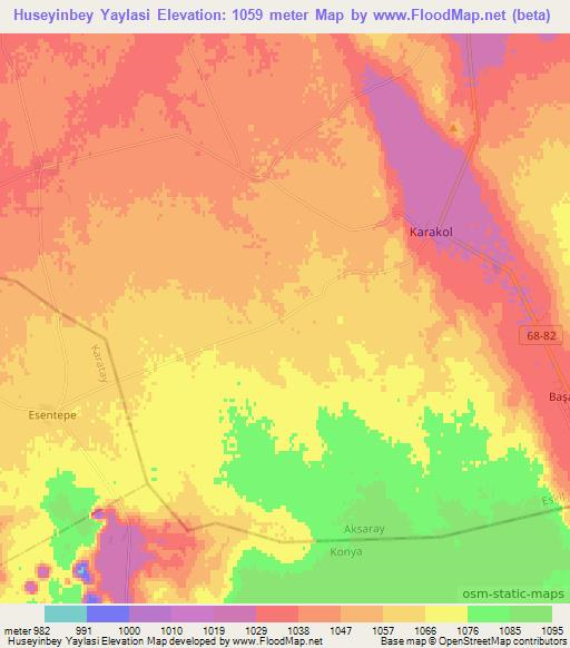 Huseyinbey Yaylasi,Turkey Elevation Map