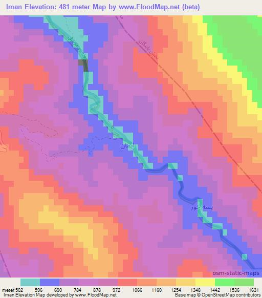 Iman,Iran Elevation Map