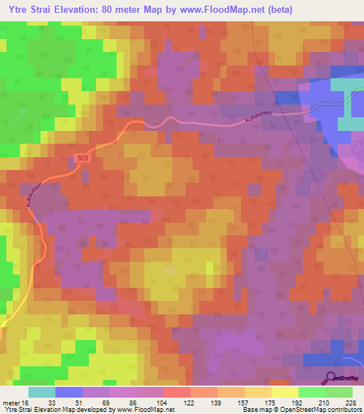 Ytre Strai,Norway Elevation Map
