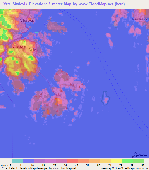 Ytre Skalevik,Norway Elevation Map