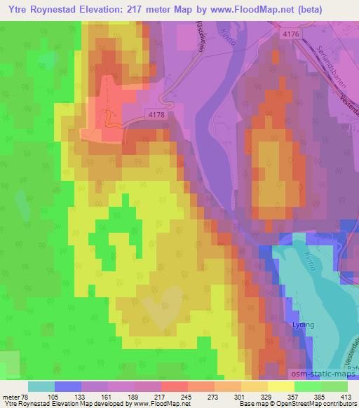 Ytre Roynestad,Norway Elevation Map