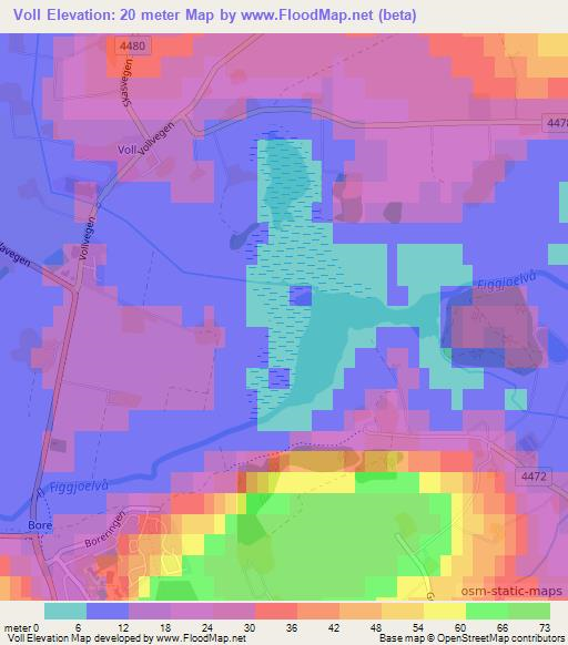 Voll,Norway Elevation Map