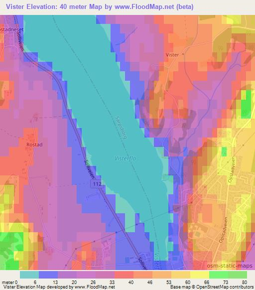 Vister,Norway Elevation Map