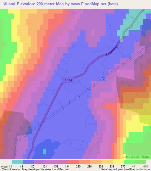Viland,Norway Elevation Map