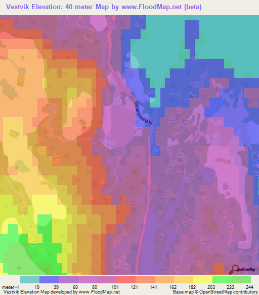 Vestvik,Norway Elevation Map