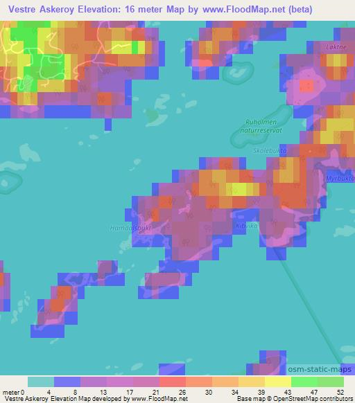 Vestre Askeroy,Norway Elevation Map