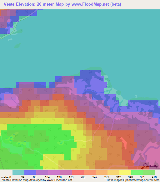 Veste,Norway Elevation Map