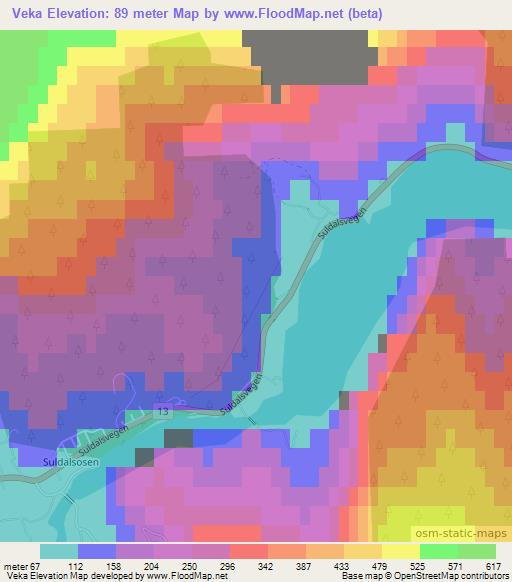 Veka,Norway Elevation Map