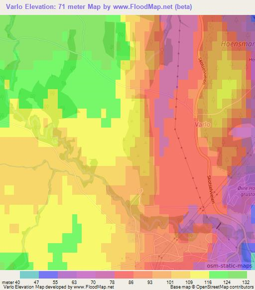 Varlo,Norway Elevation Map