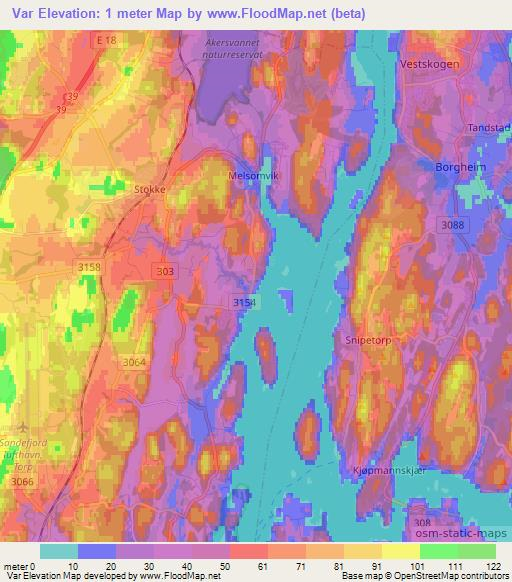 Var,Norway Elevation Map