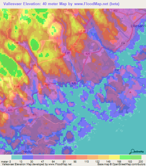 Vallesvaer,Norway Elevation Map