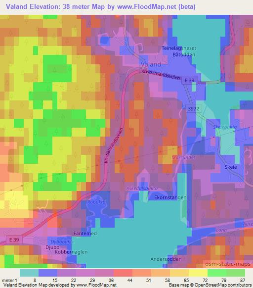 Valand,Norway Elevation Map