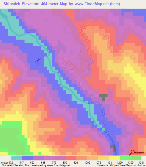 Shirvaleh,Iran Elevation Map