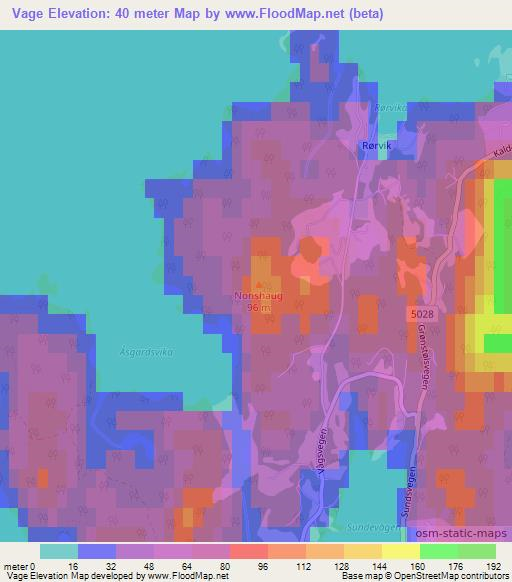 Vage,Norway Elevation Map