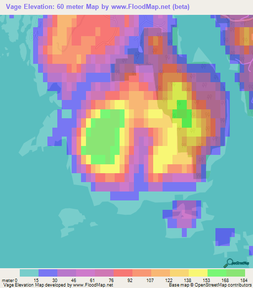 Vage,Norway Elevation Map