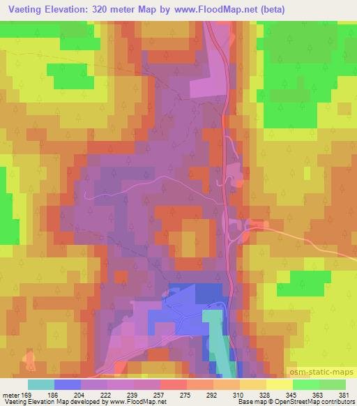 Vaeting,Norway Elevation Map