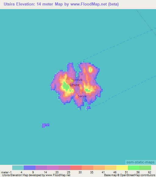 Utsira,Norway Elevation Map