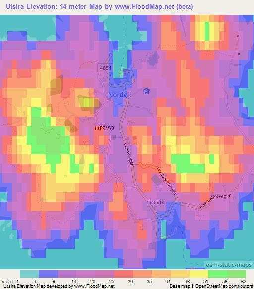 Utsira,Norway Elevation Map