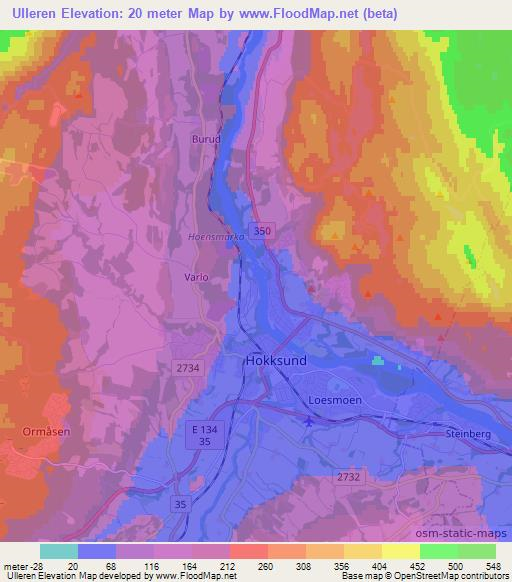 Ulleren,Norway Elevation Map