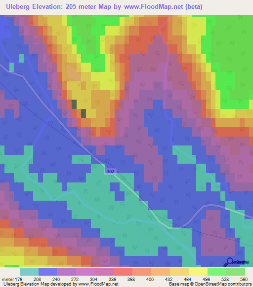 Uleberg,Norway Elevation Map