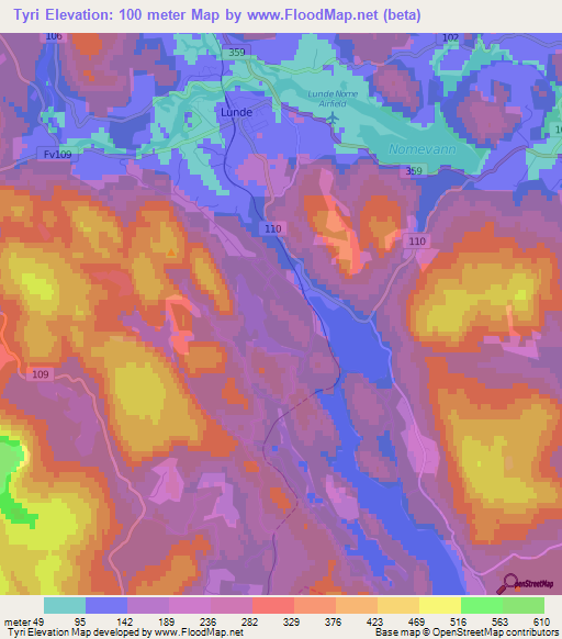 Tyri,Norway Elevation Map