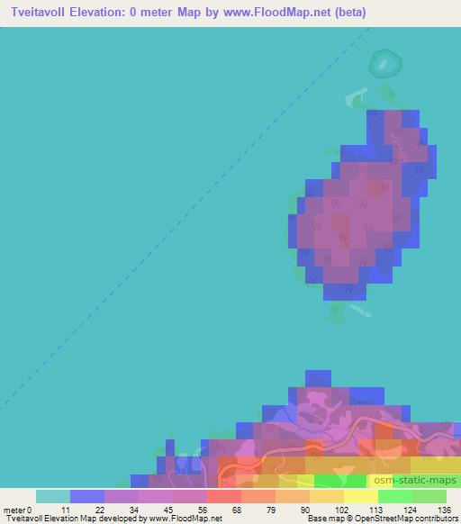Tveitavoll,Norway Elevation Map