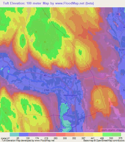 Tuft,Norway Elevation Map