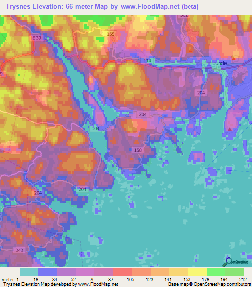 Trysnes,Norway Elevation Map